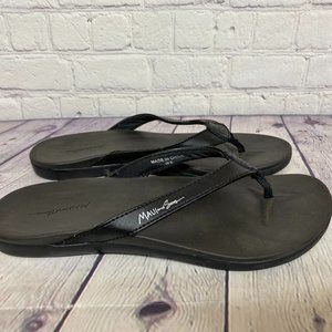 Maui and Sons Flip Flops Women Slippers Size 8 Black Beach Outdoors Casual